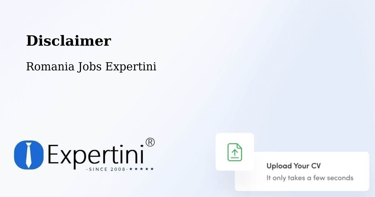 Disclaimer – Sohatu - Romania Jobs Expertini